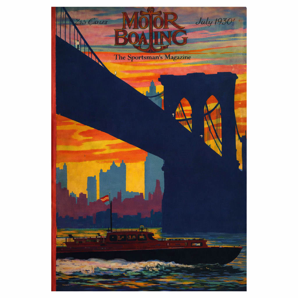 Motor Boating Magazine – July 1930 | Brooklyn Bridge Cover Poster