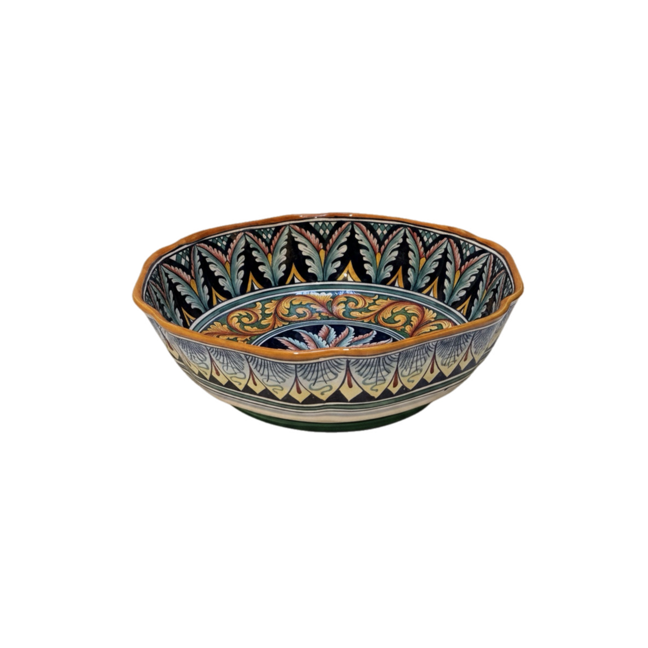 VINTAGE & COLLECTIBLE CERAMICS Handcrafted Scalloped Ceramic Bowl by Eugenio