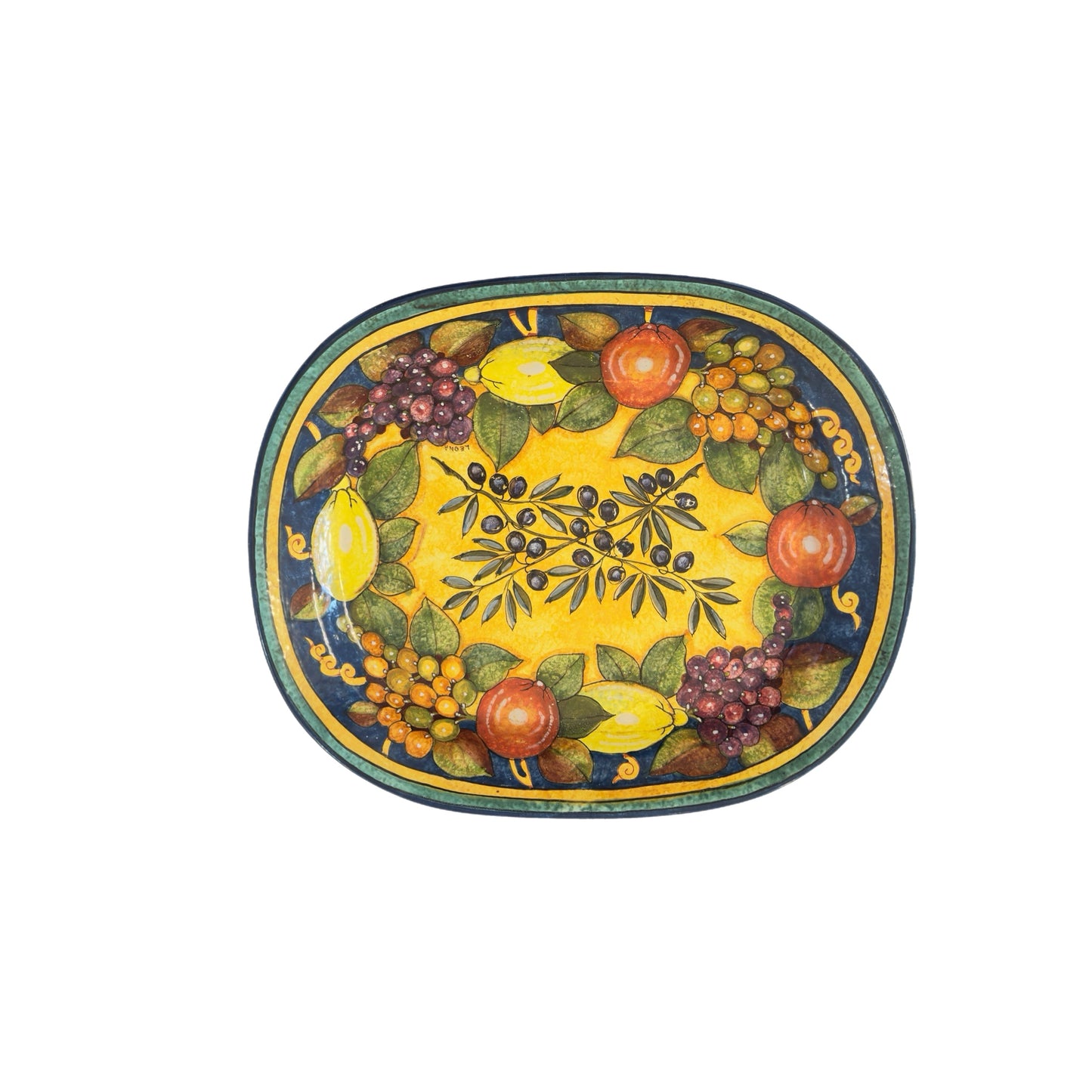 VINTAGE & COLLECTIBLE CERAMICS Tuscan Olive Branch Fruit Wall Plate