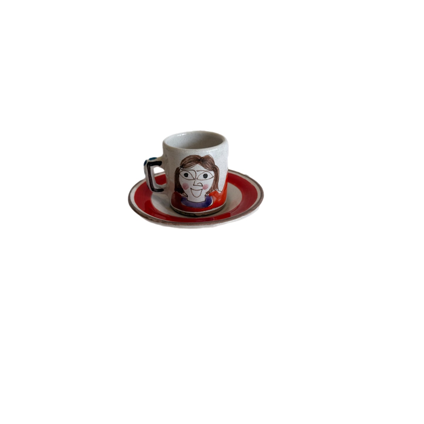 Original Vintage Giovanni DeSimone Hand-Painted Italian Espresso Cup & Saucer – Happy Girl (Copy)