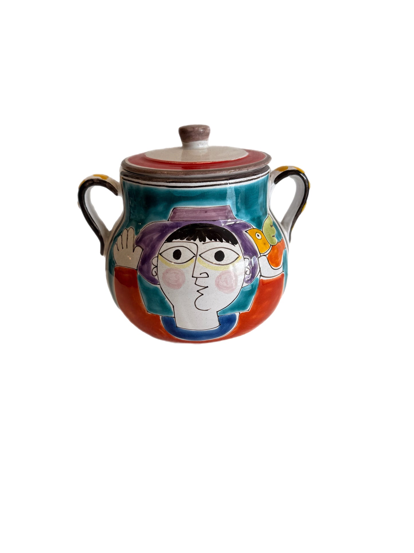 Original Vintage Giovanni DeSimone Med Ceramic Canister – Sun