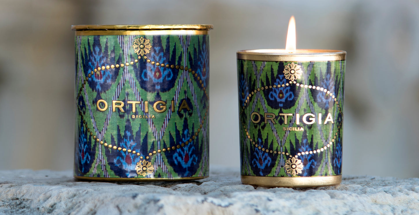 Ortigia Sicilia Decorated Candle- Bergamotto