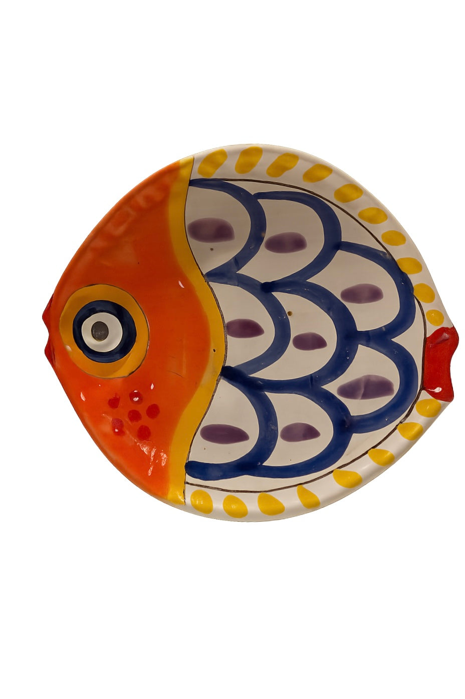 Giovanni DeSimone Original Ceramic Orange Fish Platter 9" x 7.5"