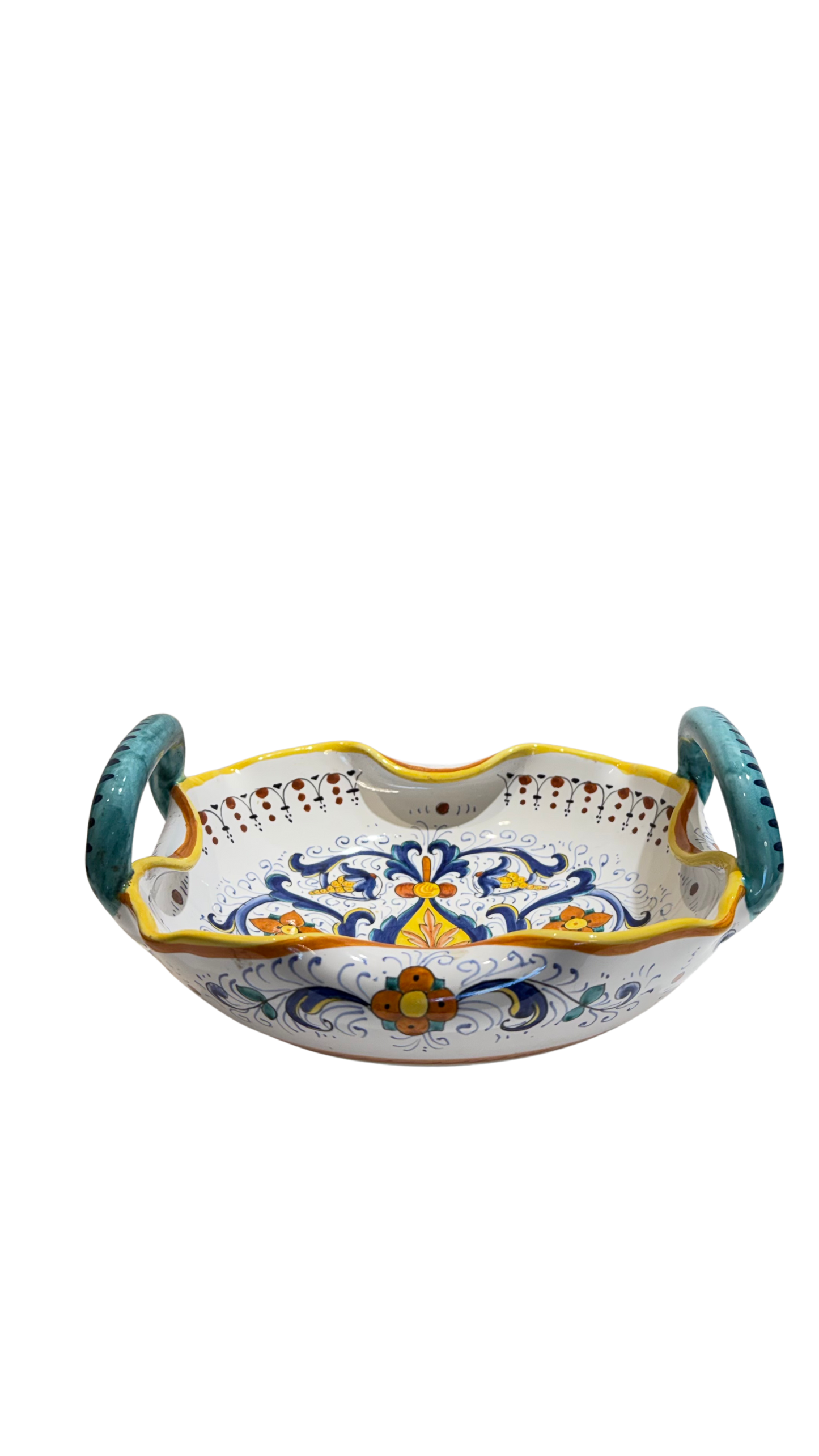 VINTAGE AND COLLECTIBLES Ricco Deruta Scalloped Bowl — CAMA Ceramiche