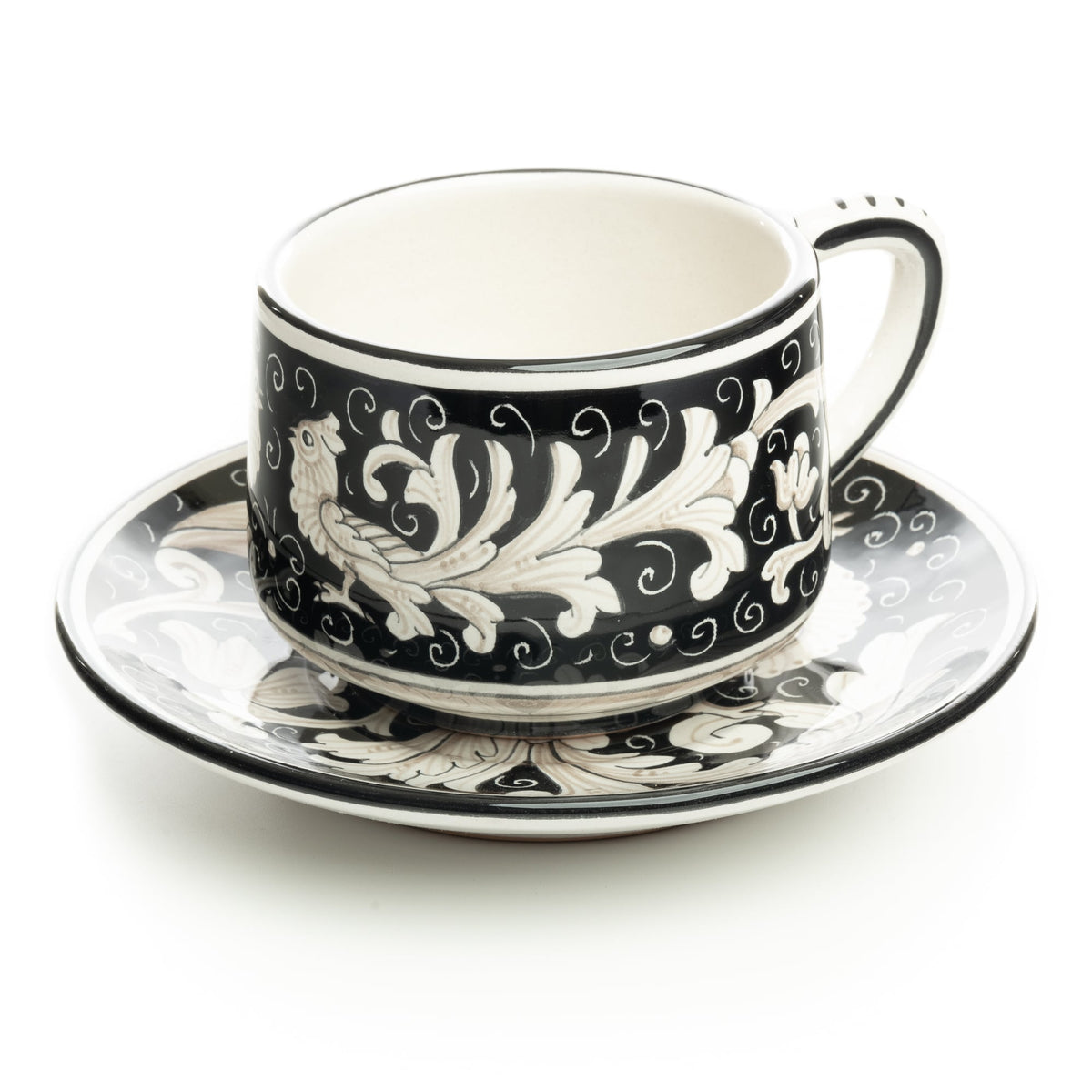 Coffee Cup & Saucer La Greca Black – Bright Kitchen