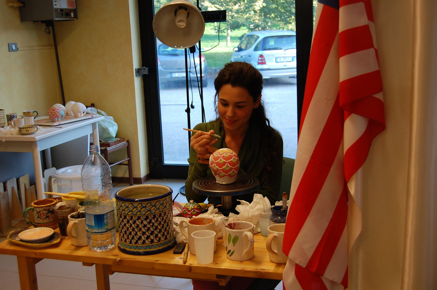 Geribi Dinner Plate Full Design - Greens (PG13), ceramics, pottery, italian design, majolica, handmade, handcrafted, handpainted, home decor, kitchen art, home goods, deruta, majolica, Artisan, treasures, traditional art, modern art, gift ideas, style, SF, shop small business, artists, shop online, landmark store, legacy, one of a kind, limited edition, gift guide, gift shop, retail shop, decorations, shopping, italy, home staging, home decorating, home interiors