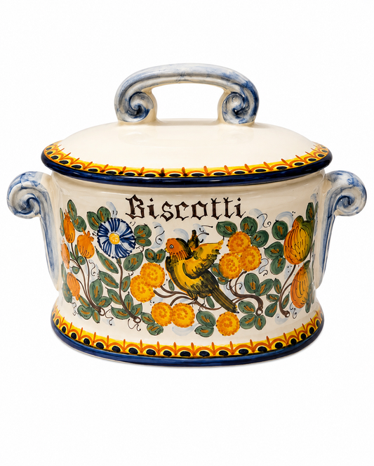 VINTAGE & COLLECTIBLE CERAMICS Giardino dei Biscotti – Italian Ceramic Biscotti Jar