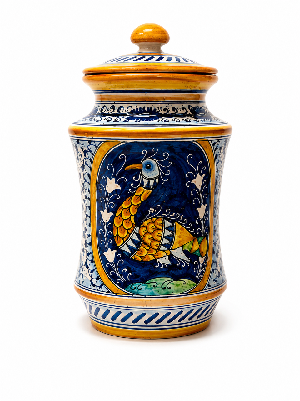VINTAGE & COLLECTIBLE CERAMICS Bertini “Pavone Reale" Italian Ceramic Canister