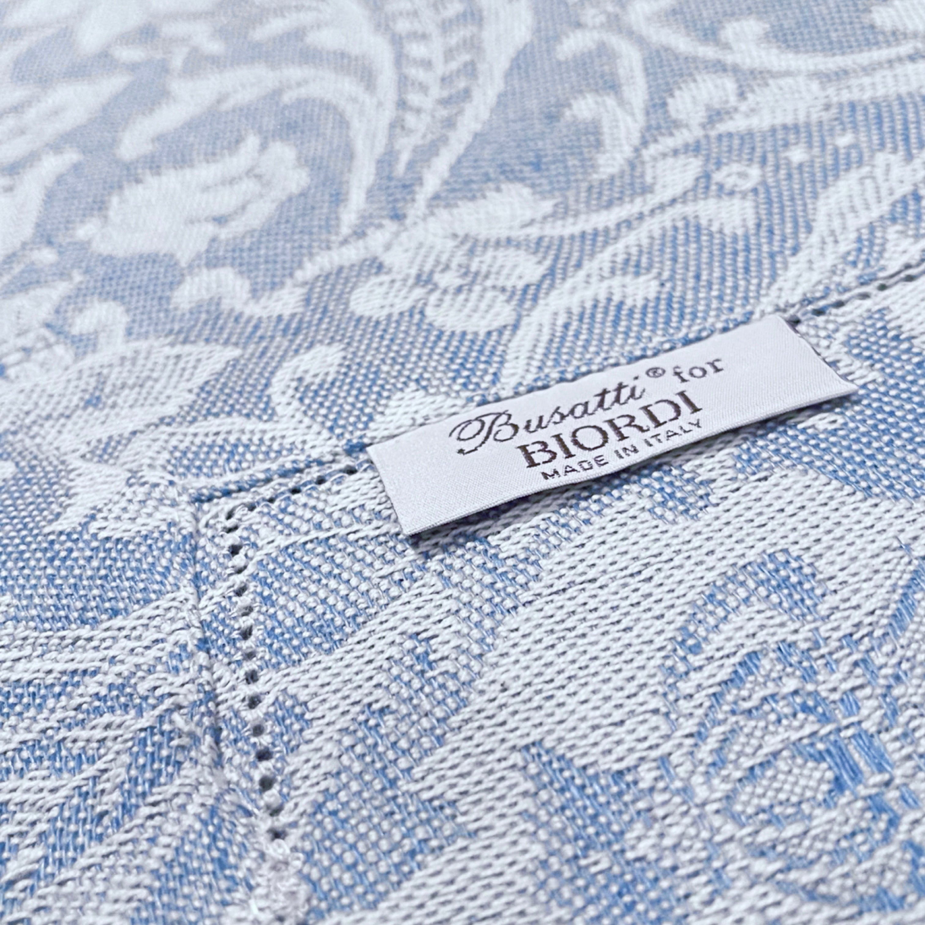 Busatti Tablecloth 68" x 98" Rectangular, Jacquard Linen - Blues