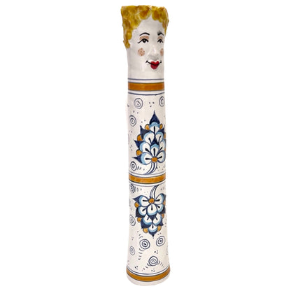 Funny People Blue & Gold Flower Vase