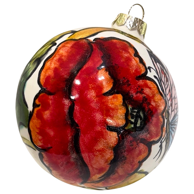 Poppy and Butterfly Ornament