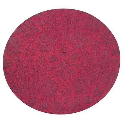 Busatti Leather & Coated Linen Placemat Oval: Red - Set of 2