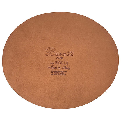 Busatti Leather & Coated Linen Placemat Oval: Red - Set of 2