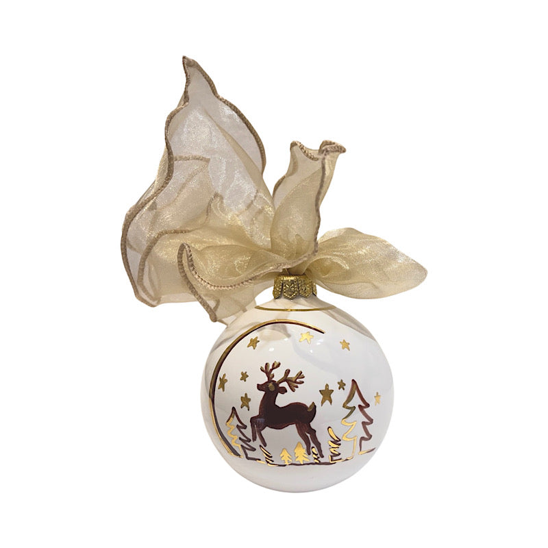 Deer Ornament w/ 24 Karat Gold, ceramics, pottery, italian design, majolica, handmade, handcrafted, handpainted, home decor, kitchen art, home goods, deruta, majolica, Artisan, treasures, traditional art, modern art, gift ideas, style, SF, shop small business, artists, shop online, landmark store, legacy, one of a kind, limited edition, gift guide, gift shop, retail shop, decorations, shopping, italy, home staging, home decorating, home interiors