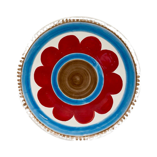Red Flower Pasta Bowl