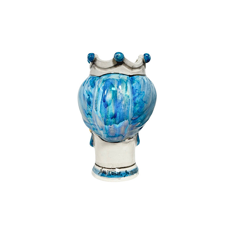 Modern Moro Moorish Head, Mini Size, Iridescent Blue