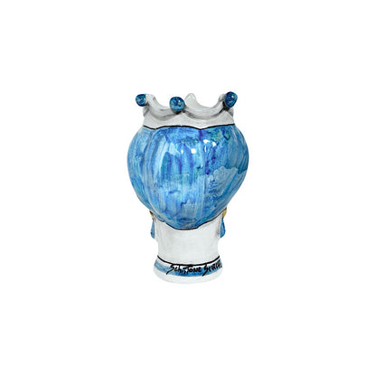 Modern Regina Moorish Head, Mini Size, Iridescent Blue