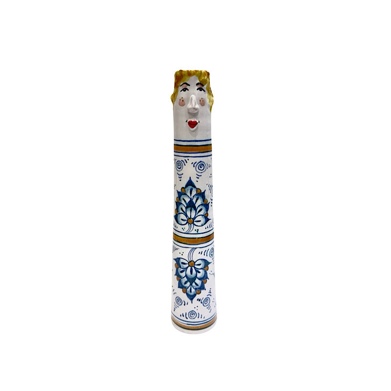 Funny People Blue & Gold Flower Vase