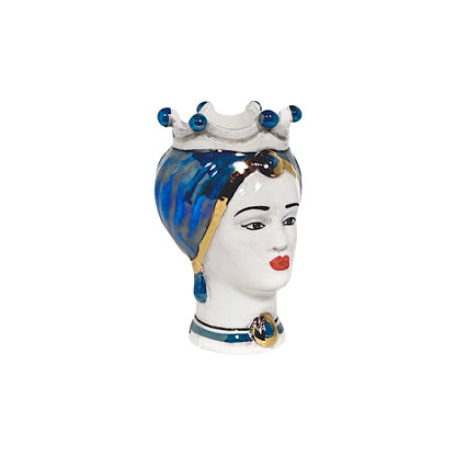 Modern Regina Moorish Head, Mini Size, Iridescent Verde