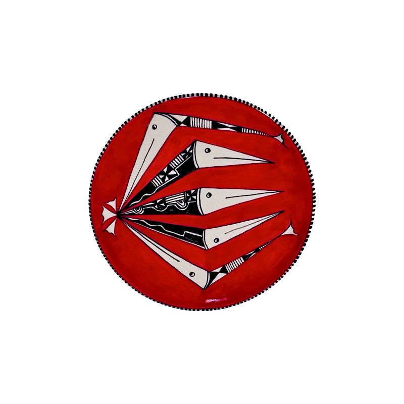 Liguori Round Sushi Plate di Vietri sul Mare - Red