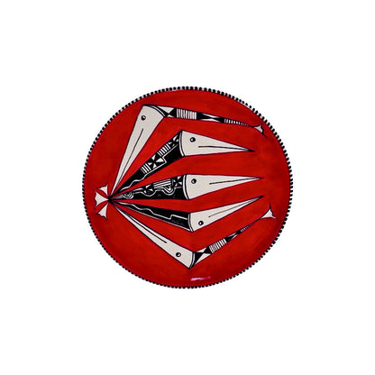 Liguori Round Sushi Plate di Vietri sul Mare - Red