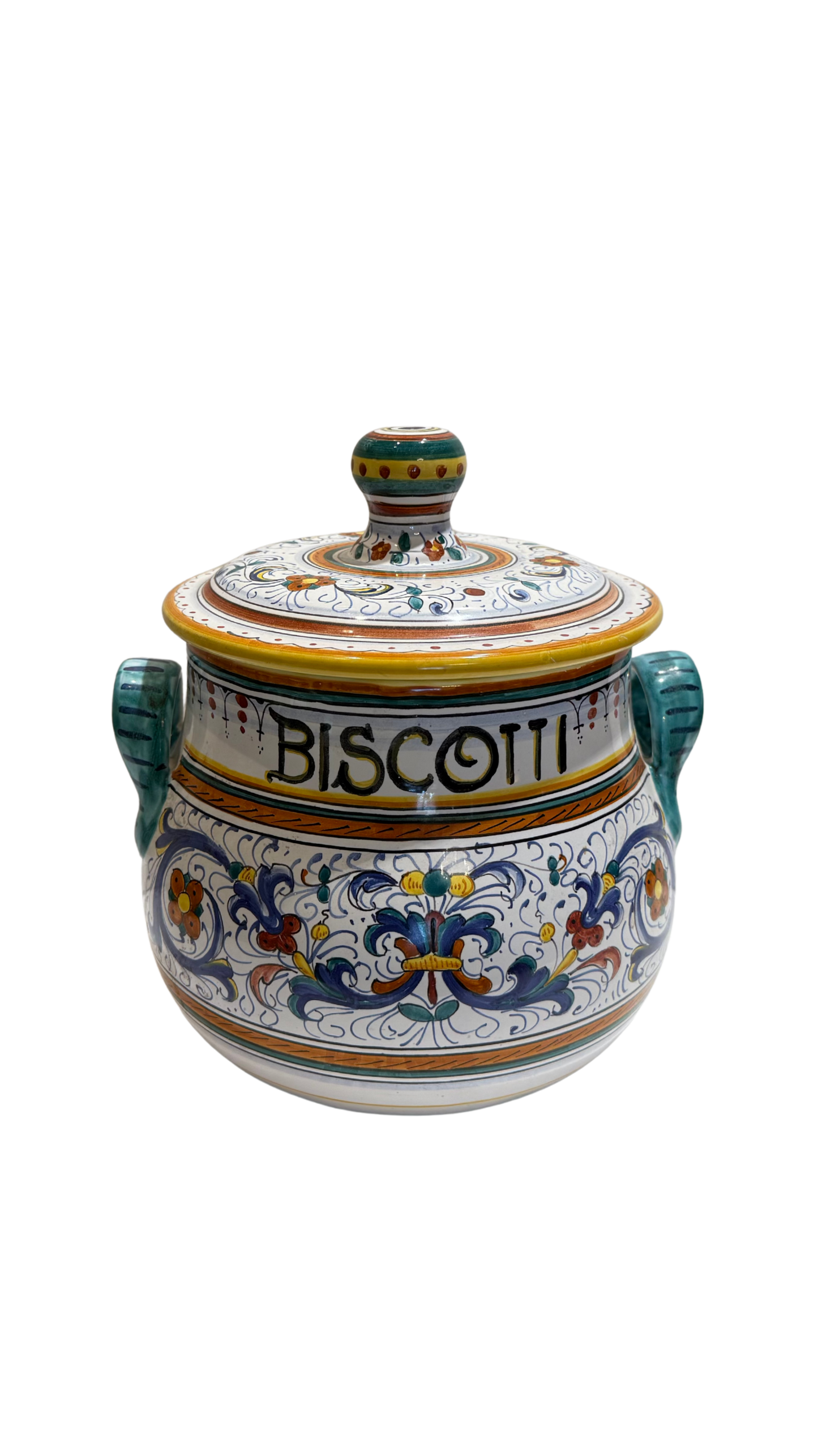 VINTAGE AD COLLECTIBLES Ricco Deruta Biscotti Jar — CAMA Ceramiche