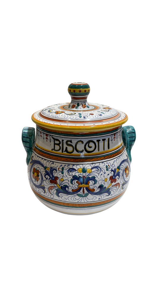 VINTAGE AD COLLECTIBLES Ricco Deruta Biscotti Jar — CAMA Ceramiche