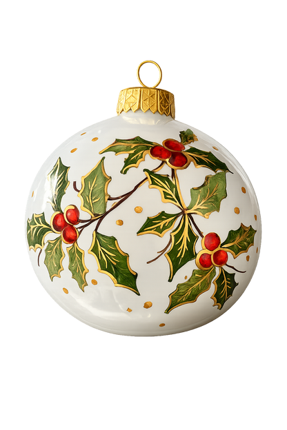 Personalized Ornament - Holly/ 24 Karat Gold