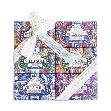 Villa Sole Italian Soap Gift Set — Six Majolica-Wrapped Bars from Florence