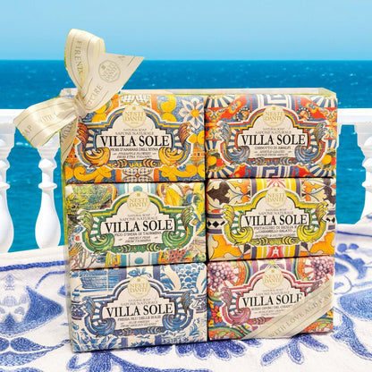 Villa Sole Italian Soap Gift Set — Six Majolica-Wrapped Bars from Florence