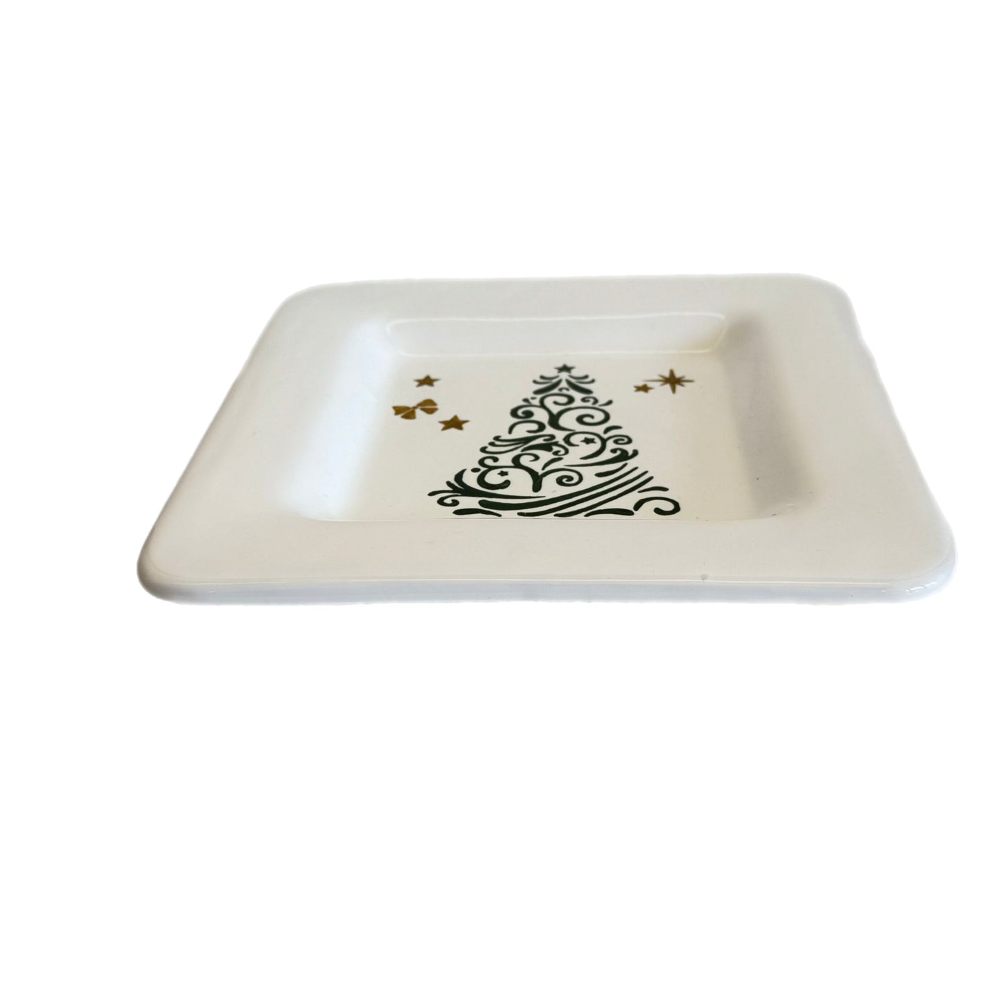 Hand-Painted Deruta Christmas Square Tray