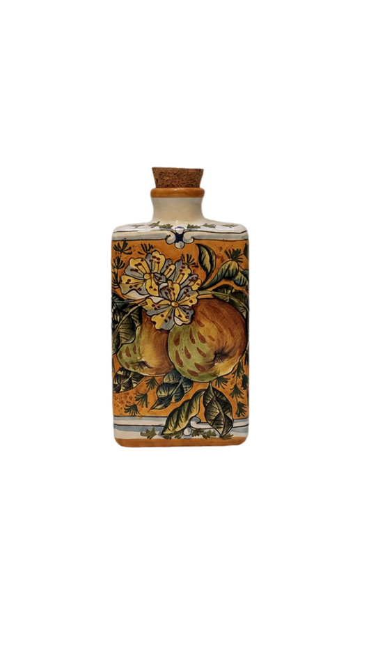 VINTAGE & COLLECTIBLE CERAMICS Hand-Painted Citrus Ceramic Bottle – Italian Folk Tradition
