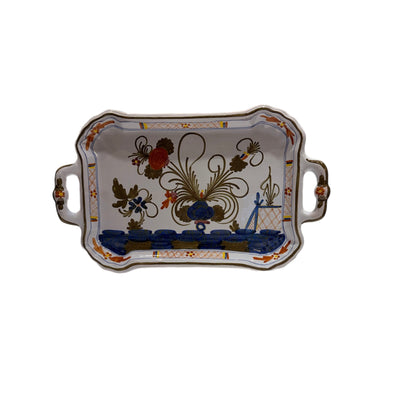 Hand-Painted Blue Carnation Tray - Garofano Faenza Tradition