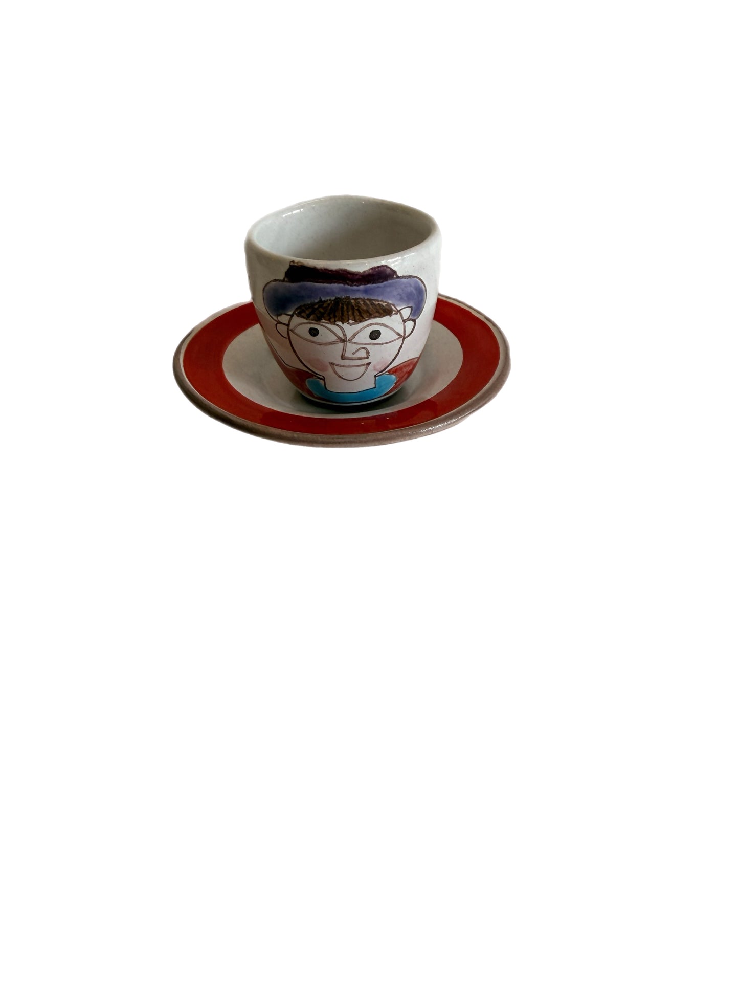 Original Vintage Giovanni DeSimone Hand-Painted Italian Espresso Cup & Saucer – Boy