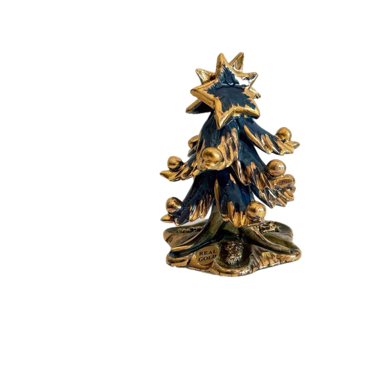 Mini Christmas Tree - Real Gold & Blue