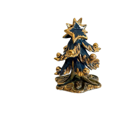 Mini Christmas Tree - Real Gold & Blue