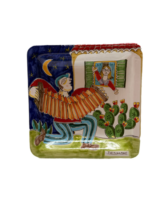 Ceramiche Desimone Collectible Square Tray - Accordion