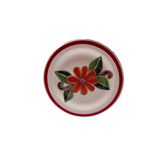 Ceramiche di Sicilia Hand-Painted Floral Plate – Orange