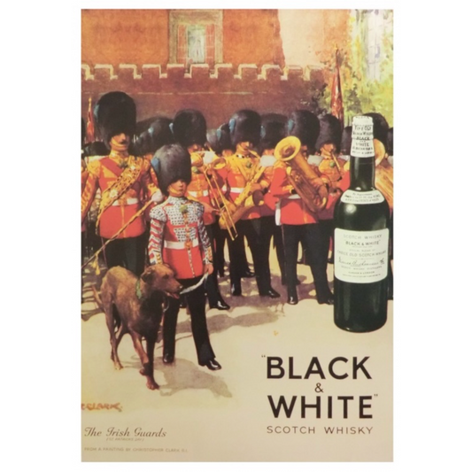Black & White Scotch Whisky – The Irish Guards | Vintage Advertising Poster