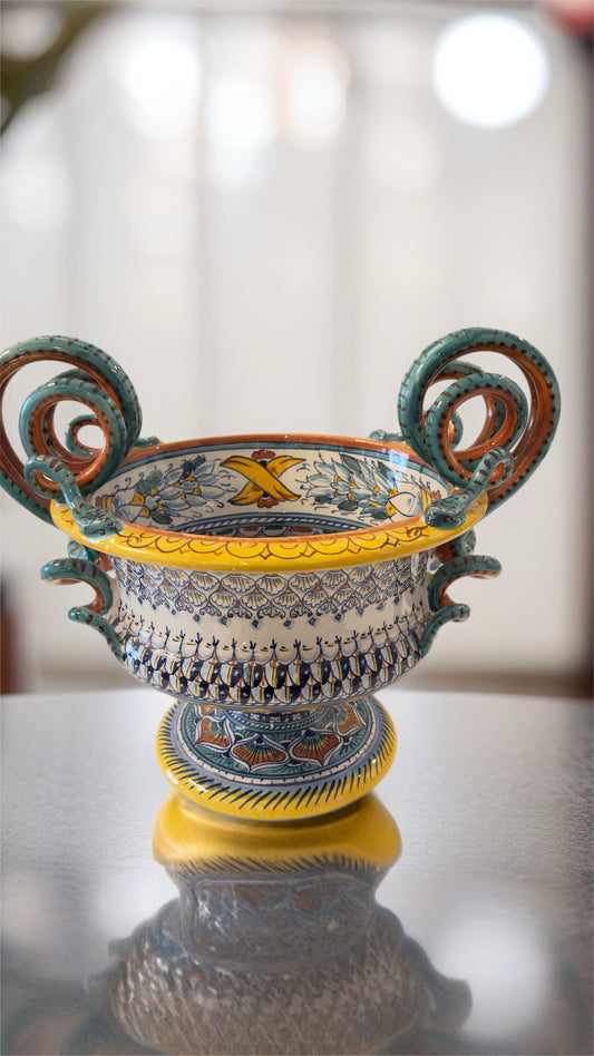 VINTAGE & COLLECTIBLE CERAMICS Italian Hand-Painted Ceramic Centerpiece by Franco Mari
