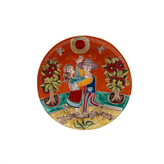 Susanna DeSimone Hand-Painted Plate – Sicilian Dancing Couple (12")