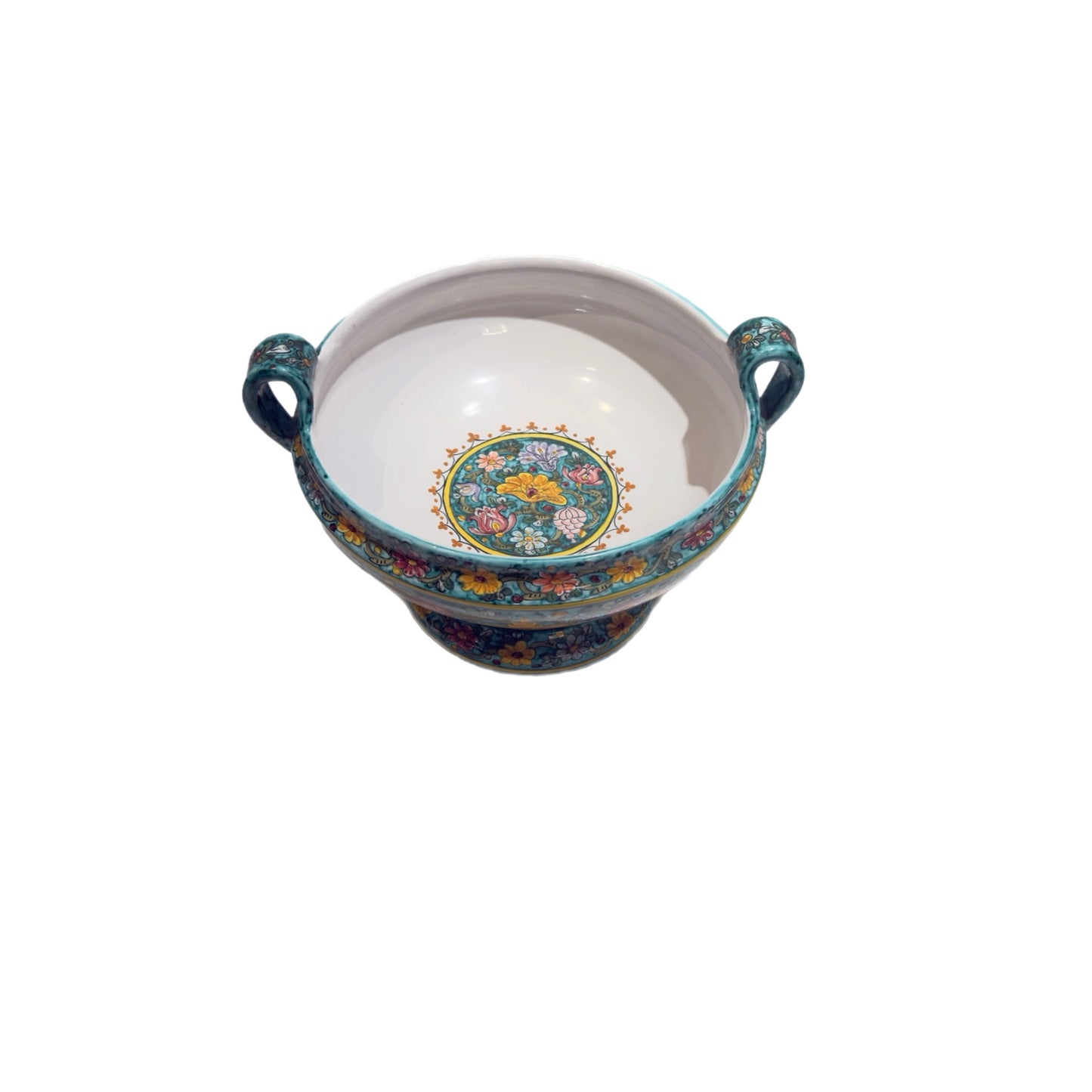 VINTAGE & COLLECTIBLE CERAMICS Hand-Painted Italian Ceramic Centerpiece from Gubbio