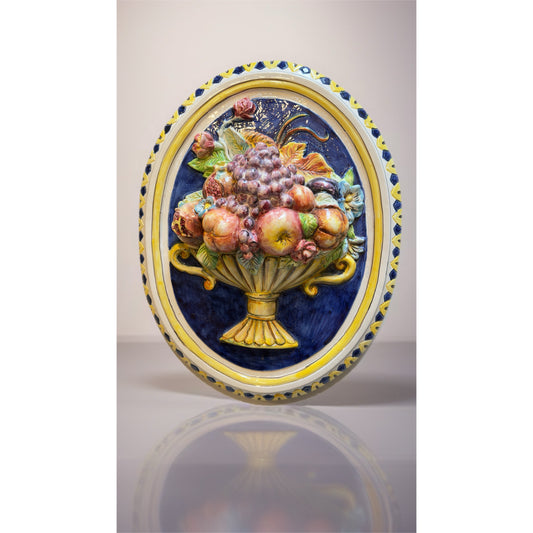 VINTAGE & COLLECTIBLE CERAMICS Italian Hand-Painted Fruit Wall Plaque