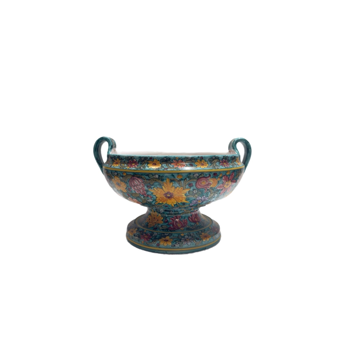 VINTAGE & COLLECTIBLE CERAMICS Hand-Painted Italian Ceramic Centerpiece from Gubbio