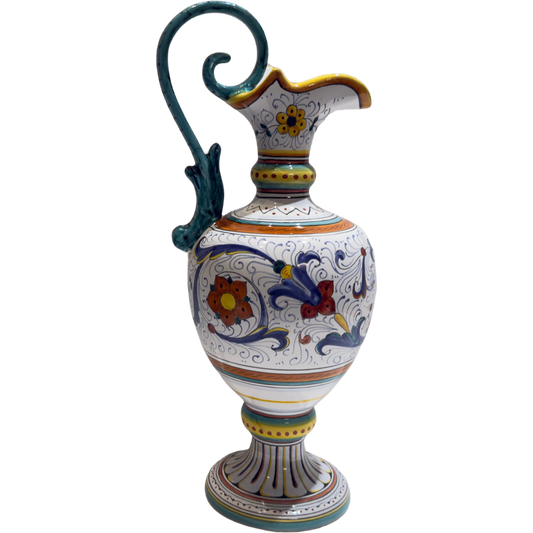 VINTAGE & COLLECTIBLE CERAMICS Wine Decanter with Handle — CAMA Ceramiche, Deruta