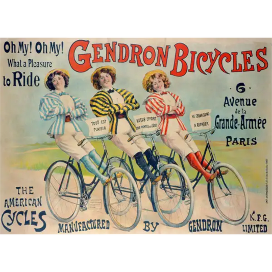Gendron Bicycles – Avenue de la Grande Armée, Paris | Vintage French Cycling Poster