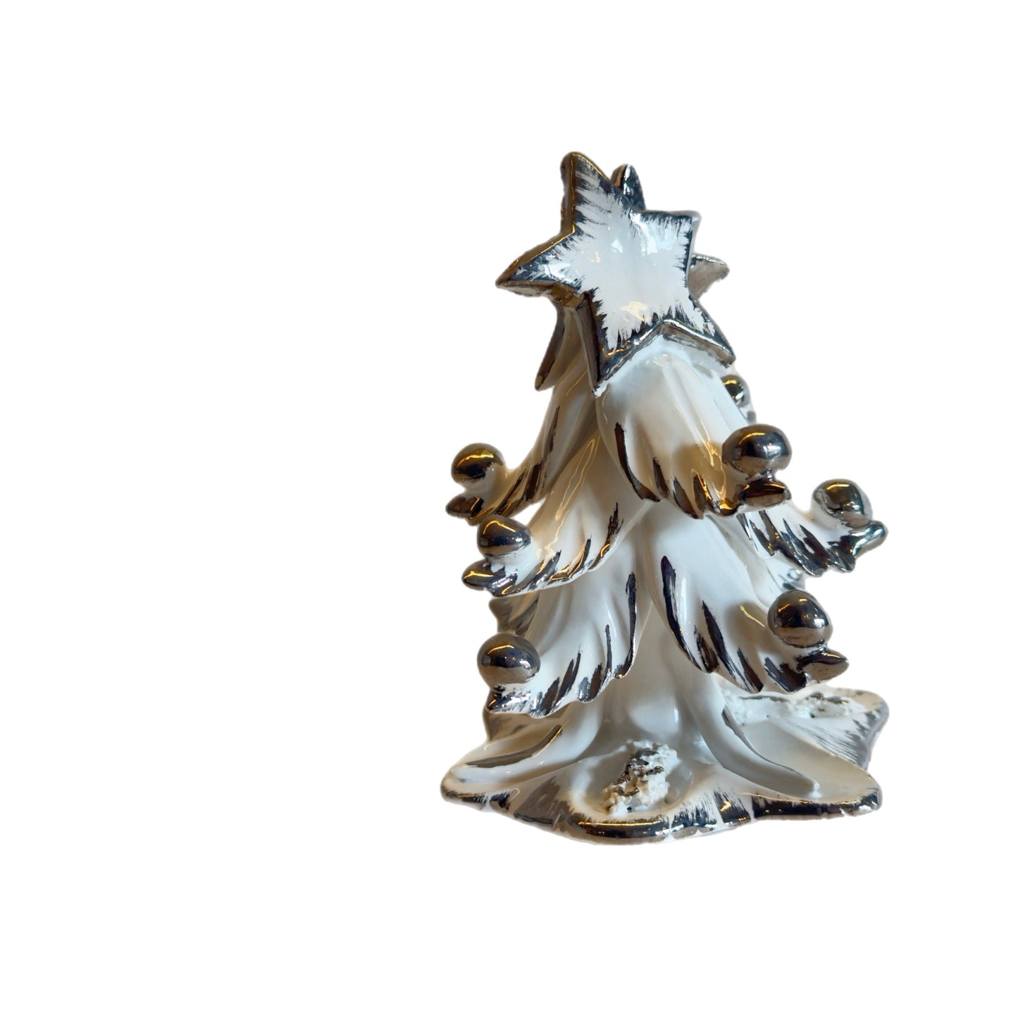 Mini Christmas Tree - Real Silver & White