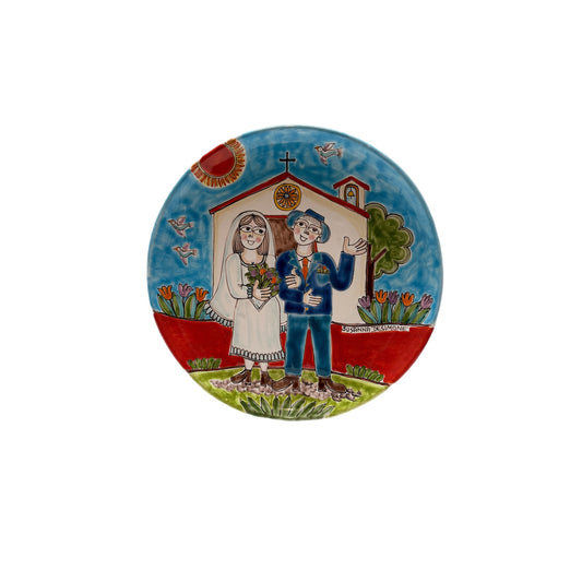 Susanna DeSimone Hand-Painted Plate – Wedding Couple Scene (12")