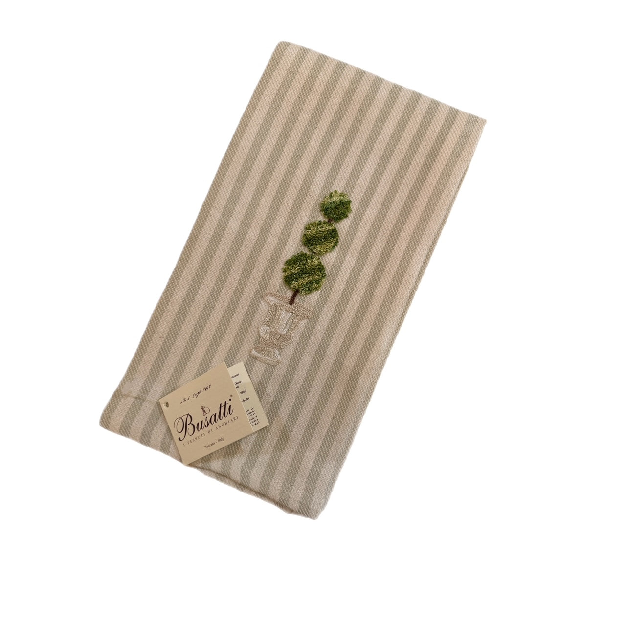 Busatti Topiary Stripe Jacquard Hand Towel - Thumbnail 3