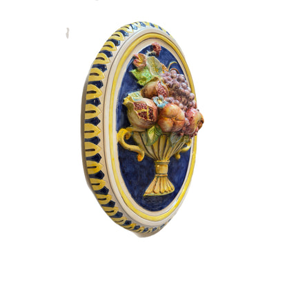 VINTAGE & COLLECTIBLE CERAMICS Italian Hand-Painted Fruit Wall Plaque